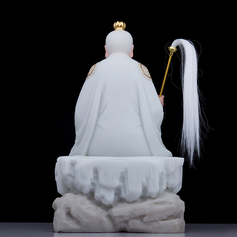 鸿钧老祖汉白玉道人创始元灵道教祖师佛像居家摆件