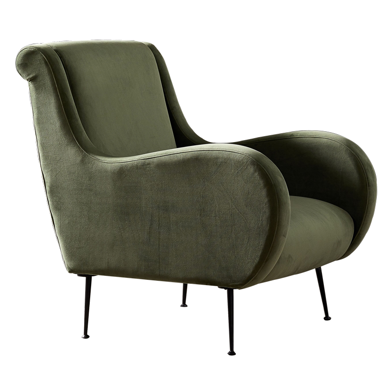 北欧布艺沙发椅表情复古ins丝绒小户型轻奢休闲椅现代简约卧室椅