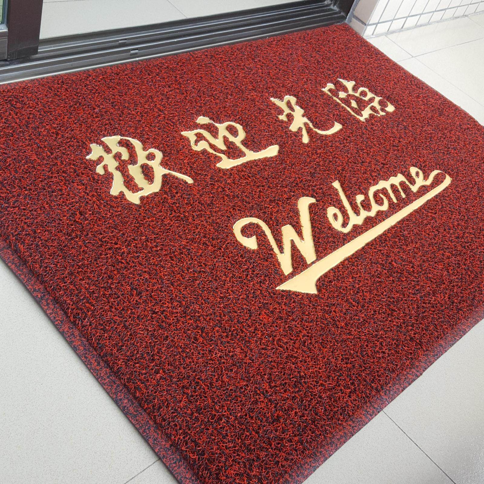 欢迎光临特厚高档pvc钉底丝圈迎宾地毯酒店门垫地垫