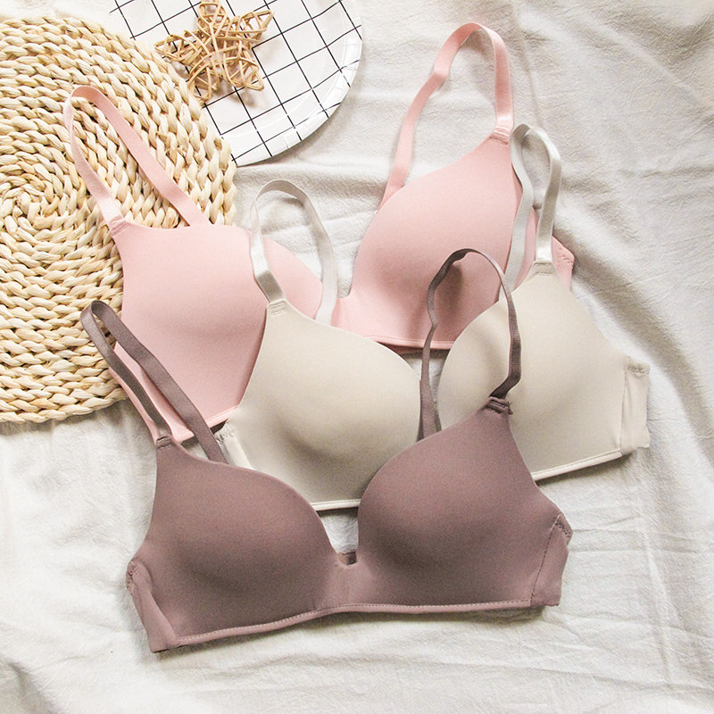 法式bra舒适显胸大胸薄杯少女文胸内衣无痕文胸