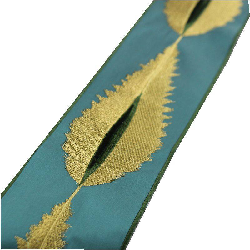 g3高档羽毛绣花窗帘花边刺绣古装服饰腰带裙头抱枕桌旗装饰织带