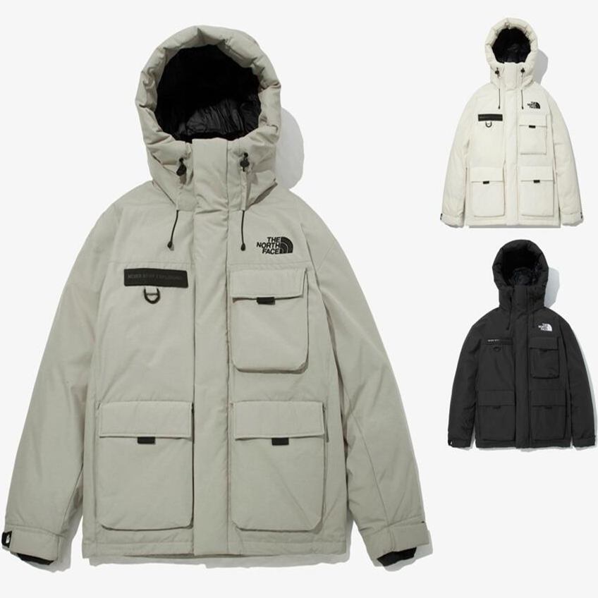 THE NORTH FACE北面男女黑色鹅绒保暖工装连帽羽绒服外套NJ1DM67