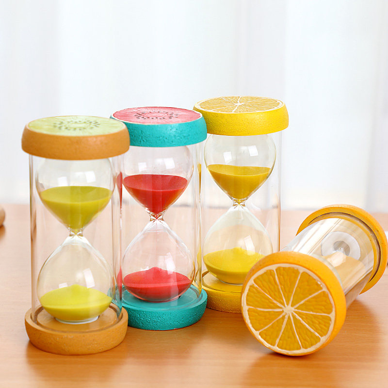 沙漏计时器防摔儿童漏沙时间15/30/40/45/60半小时创意可爱小摆件