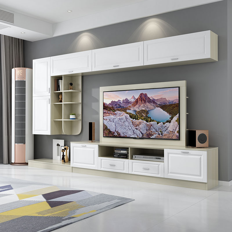 电视墙北欧电视柜背景墙一体客厅多功能组合墙柜储物柜电视柜