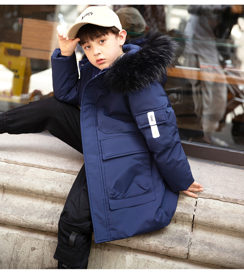 儿童羽绒服男童中长2021冬季新款中大童男男孩羽绒服