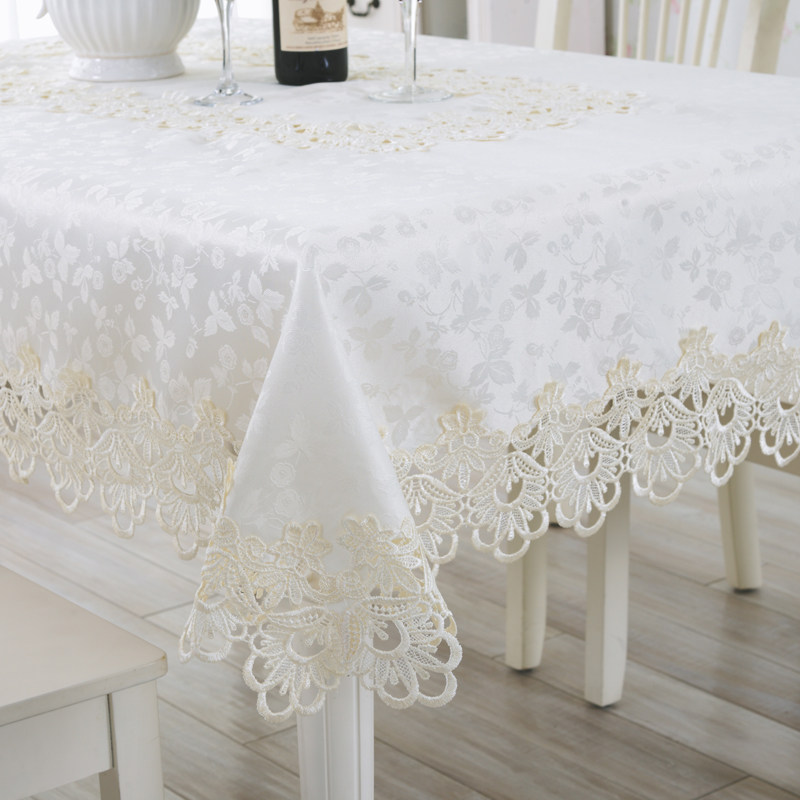 桌布布艺白色圆桌茶几布餐台布桌垫方盖布椅垫桌布