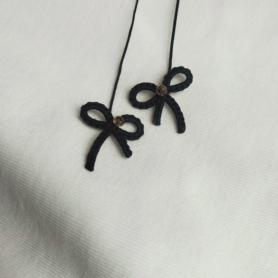 抖音同款蝴蝶结红绳耳线手工编织过敏仙女耳绳耳线