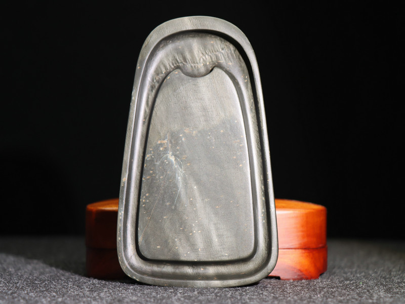 罗纹琴韵知音原石书法初学者歙砚砚台石料茶盘镇文房四宝