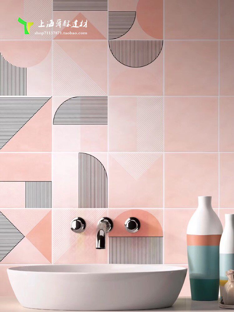 瓷砖马卡龙200x600粉色厕所卫生间厨房墙砖ins网红釉面砖