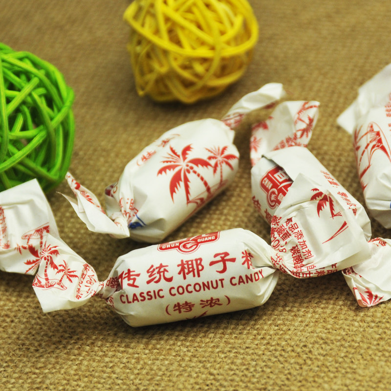 海南三亚特产春光食品传统特浓椰子糖250g3袋椰奶硬糖椰味浓香