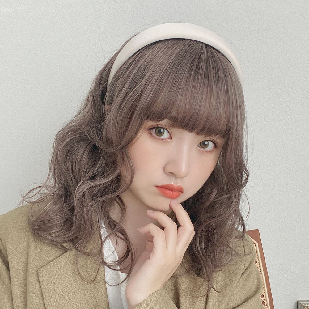 假发brightlele日系蓬松空气可爱蛋卷锁骨卷发轻薄日常整顶假发
