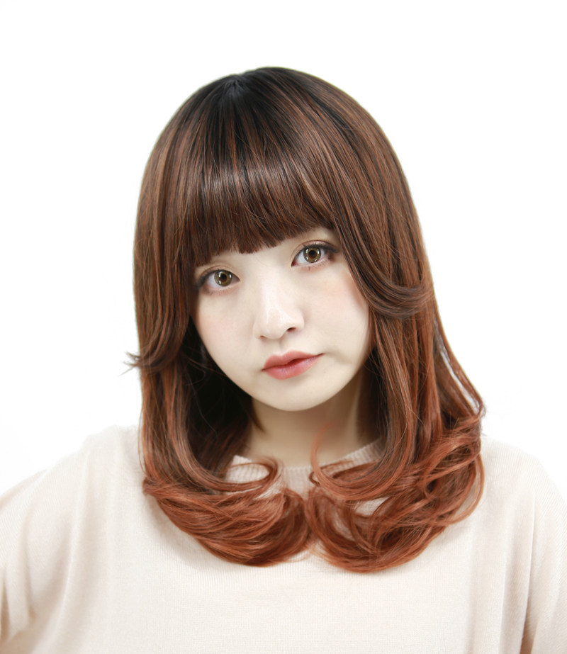 假发日系时尚原创发型设计天使的翅膀中发卷发梨花日常整顶假发