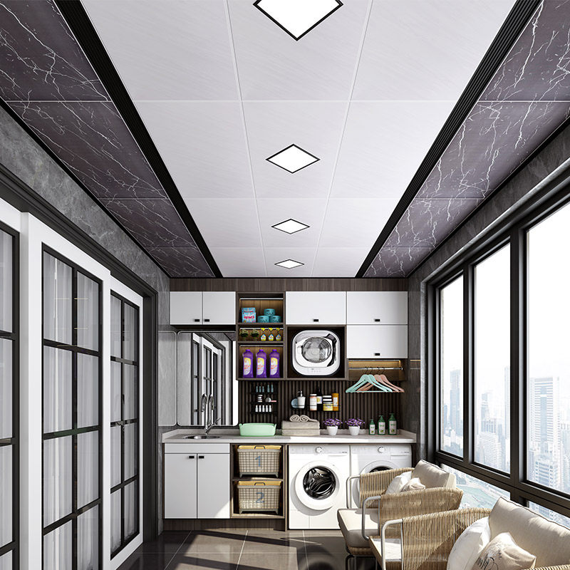 集成大板铝扣板吊顶厨房卫生间客厅天花材料蜂窝扣板模块