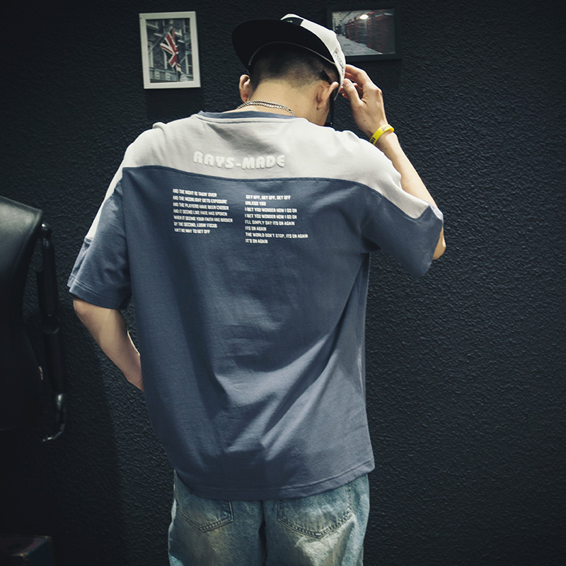 夏季短袖t恤男宽松潮牌印花纯棉半袖大码加肥加大潮流胖子体恤潮