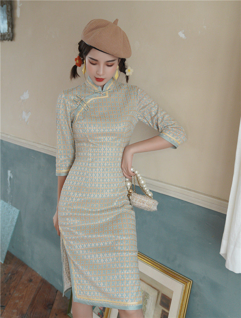 旗袍崔万志店正女装品玉官方华族经典旗舰新款秋冬旗袍