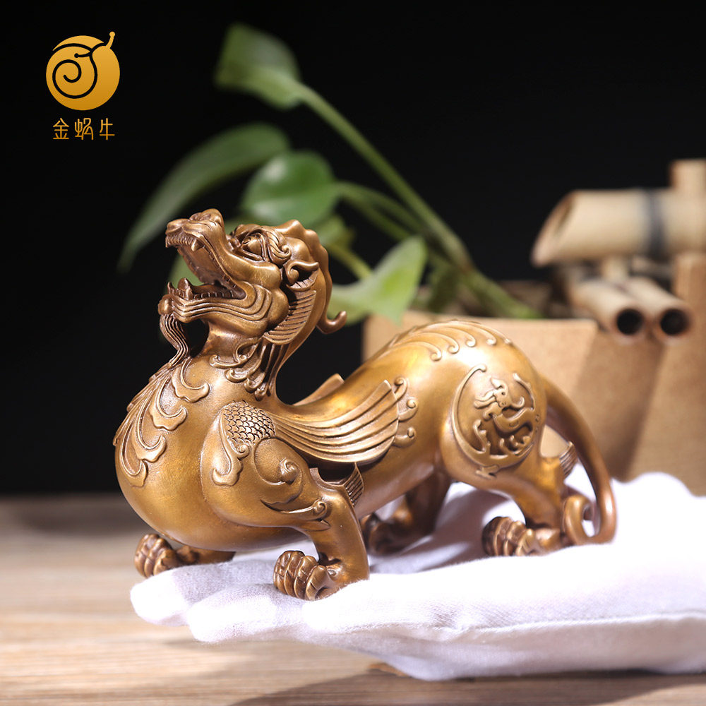金蜗牛 纯铜招财貔貅镇宅辟邪 开业办公室工艺礼品皮丘风水摆件