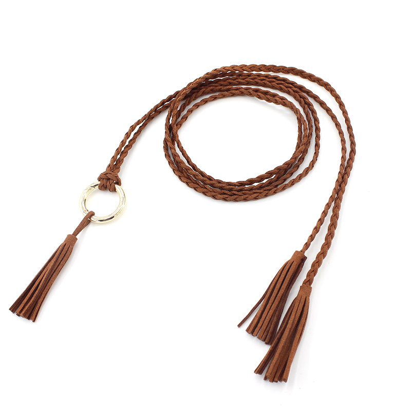 装饰腰带女士编织流苏腰绳女韩版配裙子腰链民族风收腰打结腰绳子