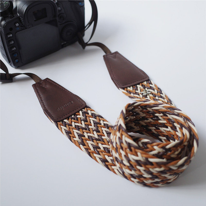 camin相机背带编织挂脖复古文艺挂绳微单相机背带