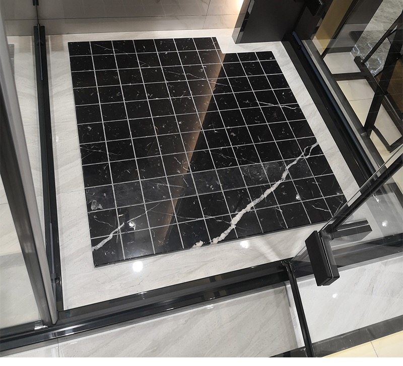 古丘石厂家直销大理石花岗岩黑白淋浴地板板石浴室大理石制品