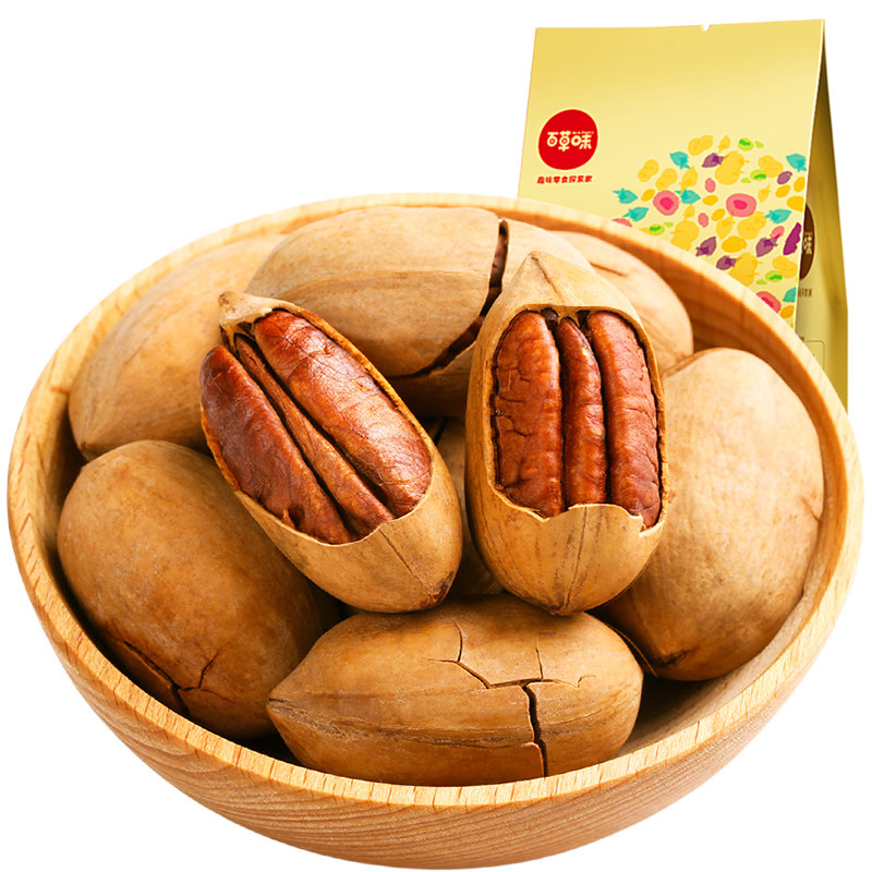 百草味奶油味碧根果500g袋坚果干果散装批发休闲零食小吃包邮一斤