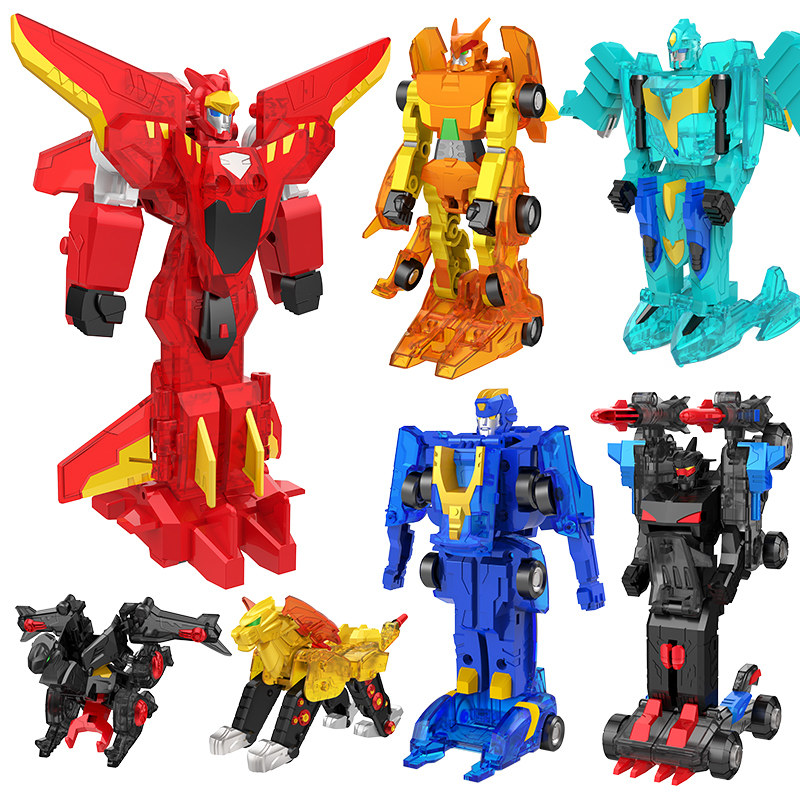 三宝爆速合体玩具变形汽车机甲碰撞机器人金刚海儿童机器人