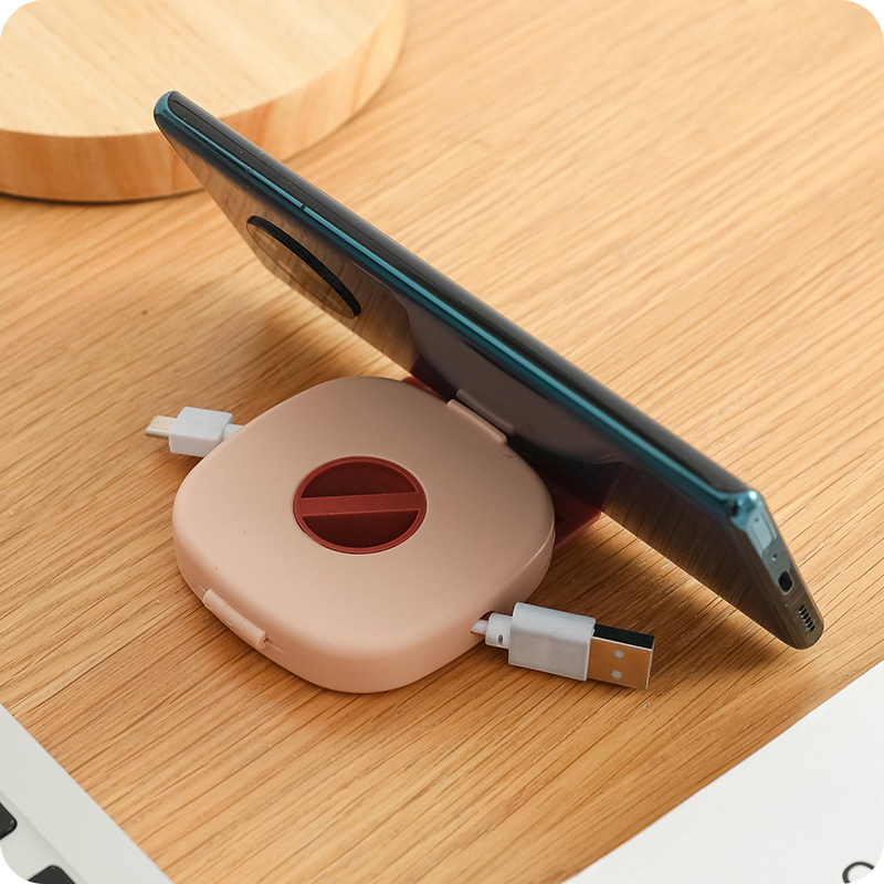 圆形旋转数据线整理桌面收纳电源线充电电线耳机理线器