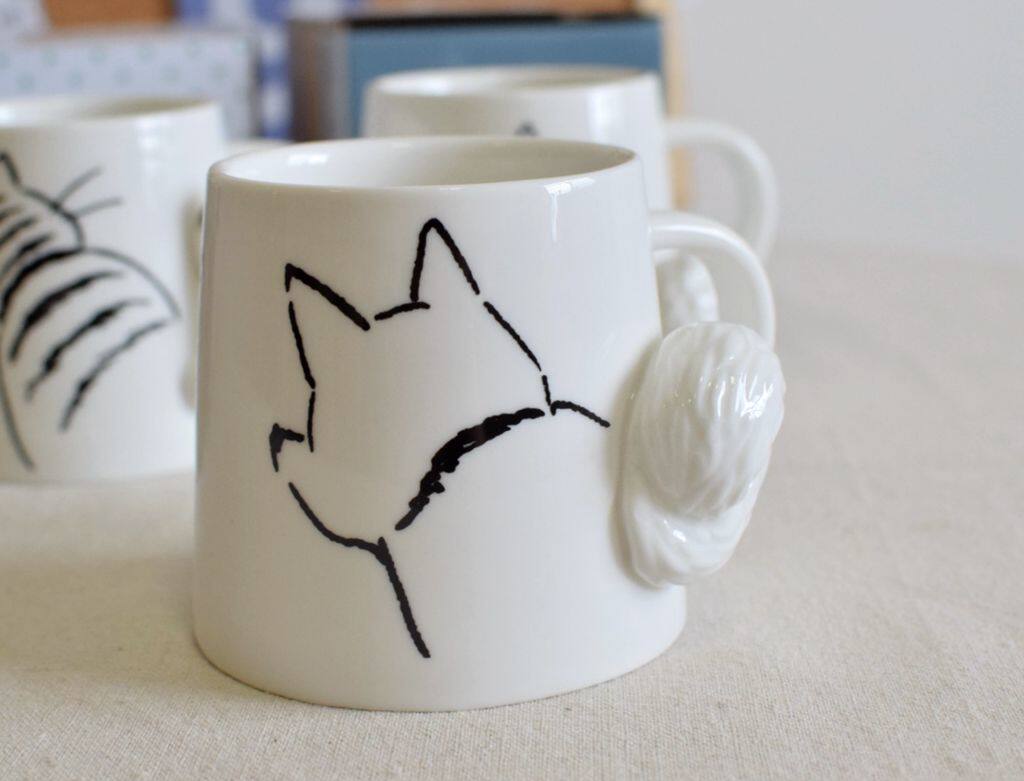 可爱动物立体浮雕咖啡杯 马克杯 立体猫狗兔茶杯 日单陶瓷杯