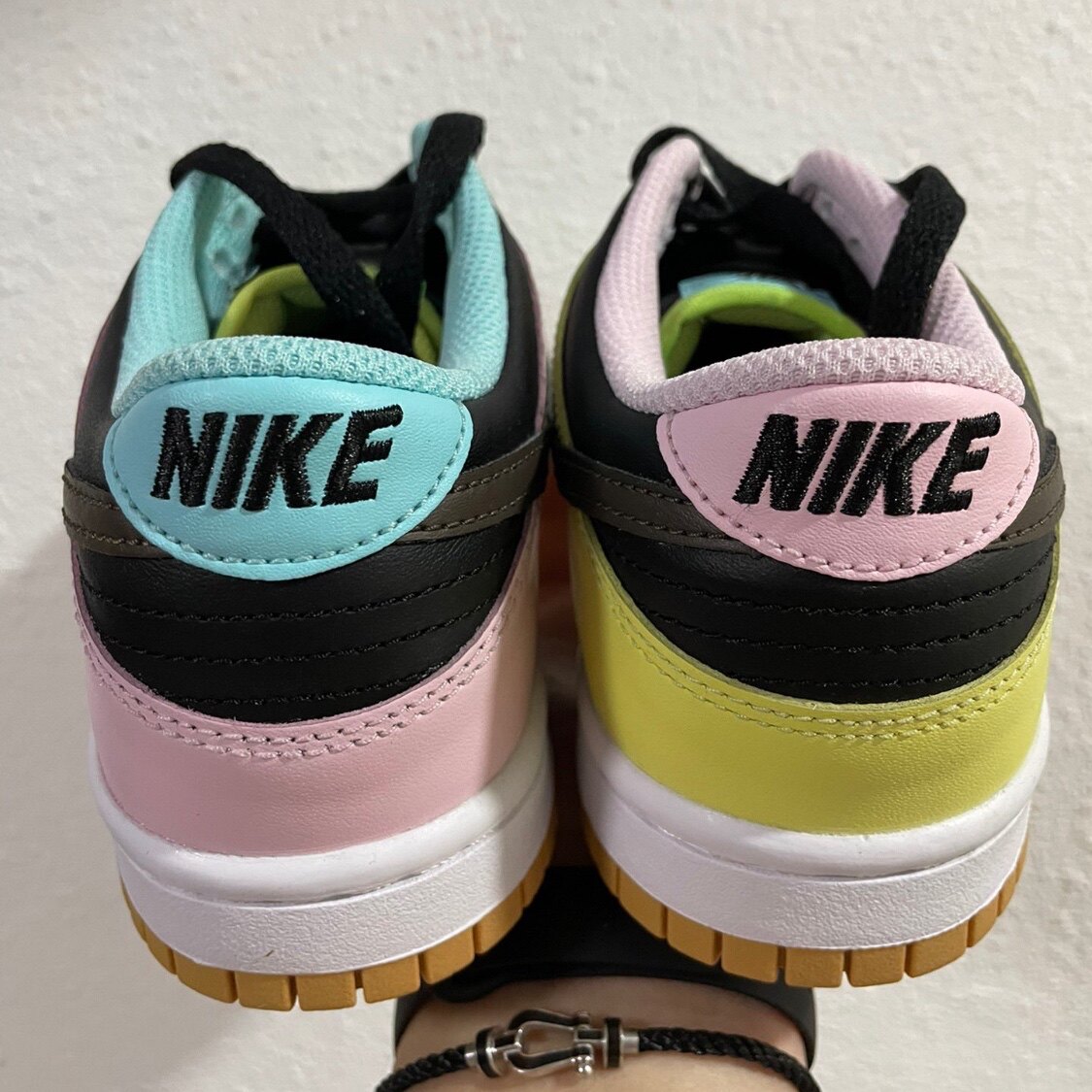 nikedunklowse蓝绿白红蓝红蓝多彩拼接鸳鸯板鞋