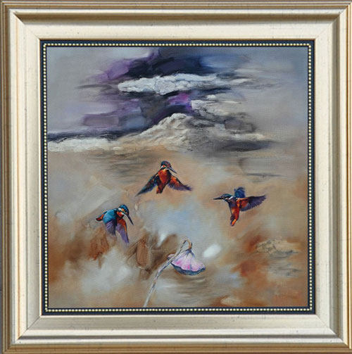 新中式意象装饰画酒店挂画家居壁画无框画油画手绘现代装饰画