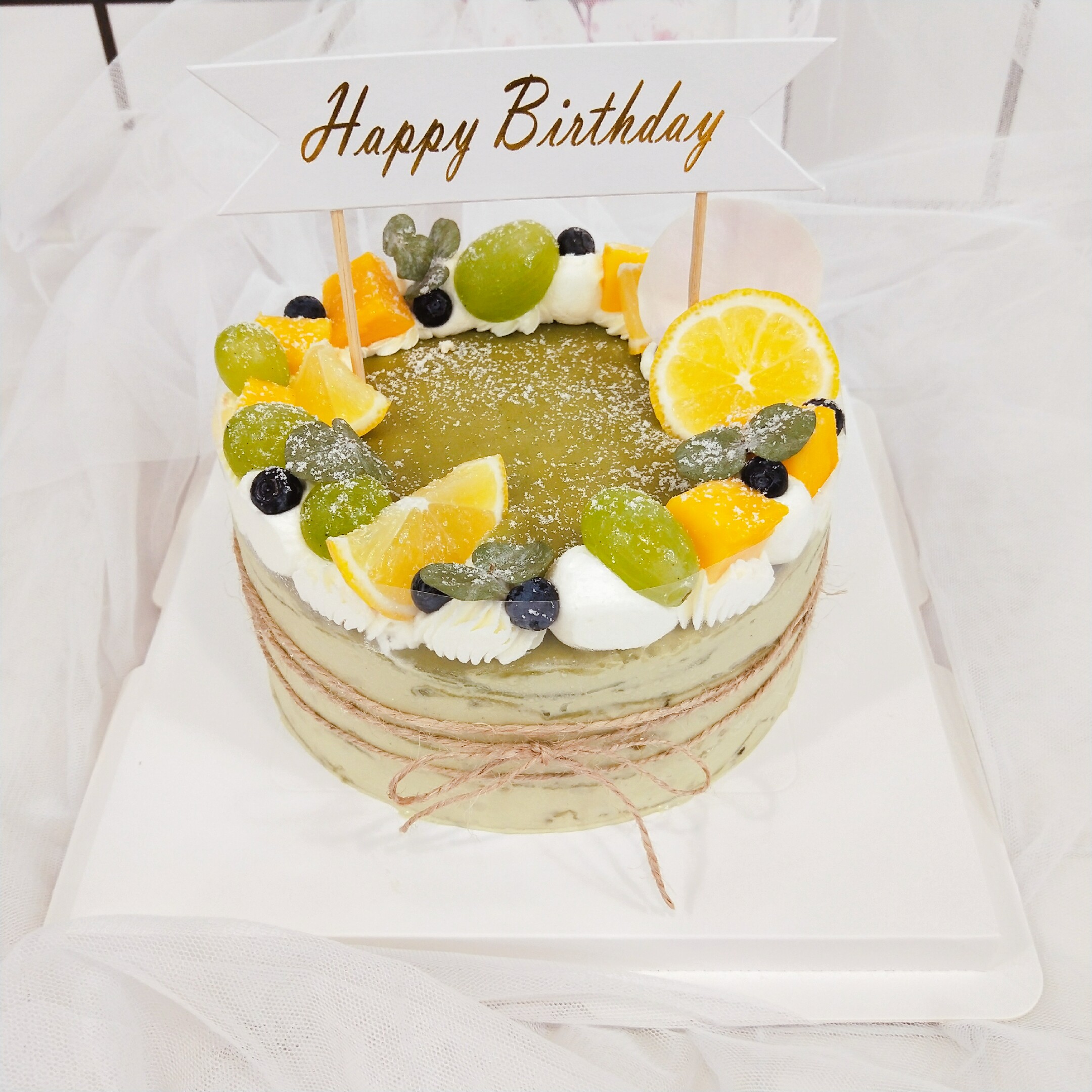 羽浵ins抹茶千层蛋糕水果奶油私房定制下午茶新鲜生日蛋糕