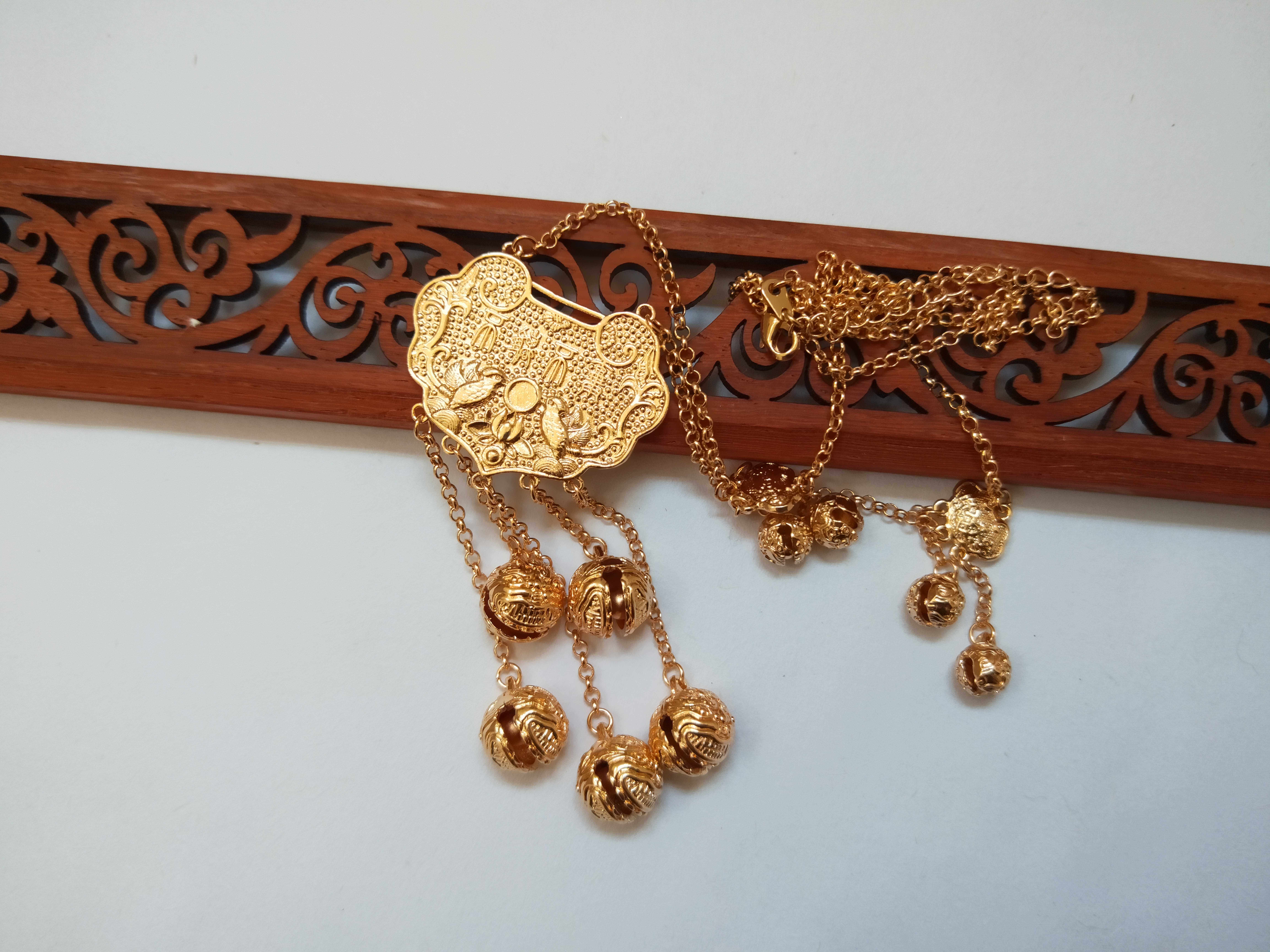 汉服璎珞古典古风长命锁软平安锁明大明少女发饰