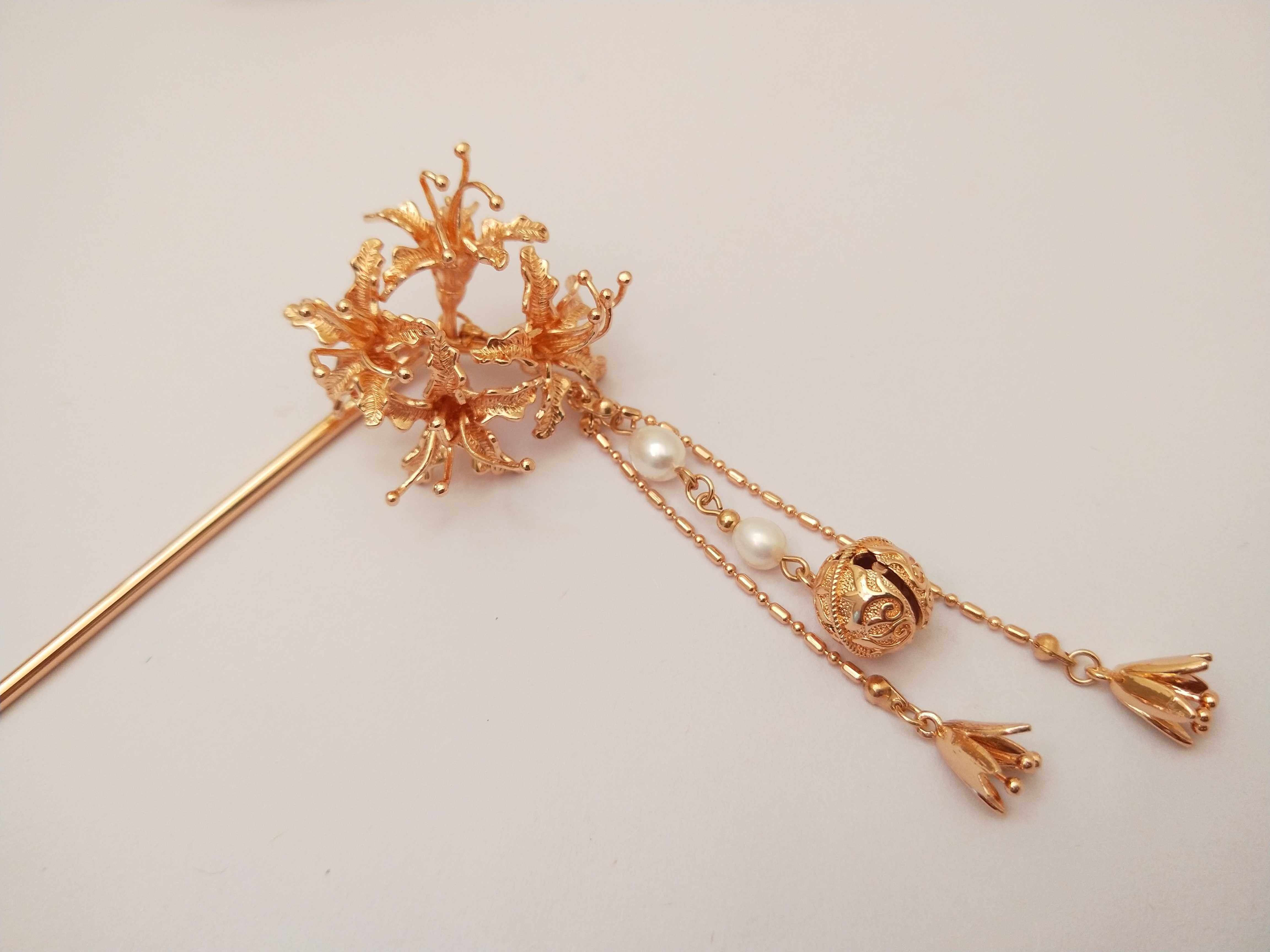 发簪汉服立体彼岸花曼珠沙华花簪旗袍盘发小花点缀发饰