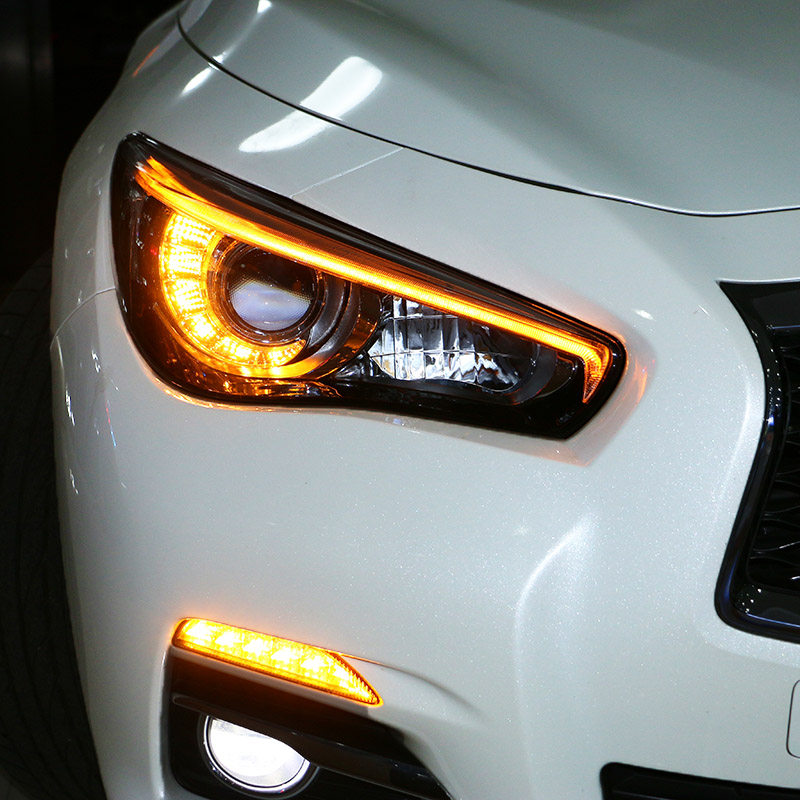 led龙鼎17款英菲尼迪q50l改装大灯总成专用高配大灯总成