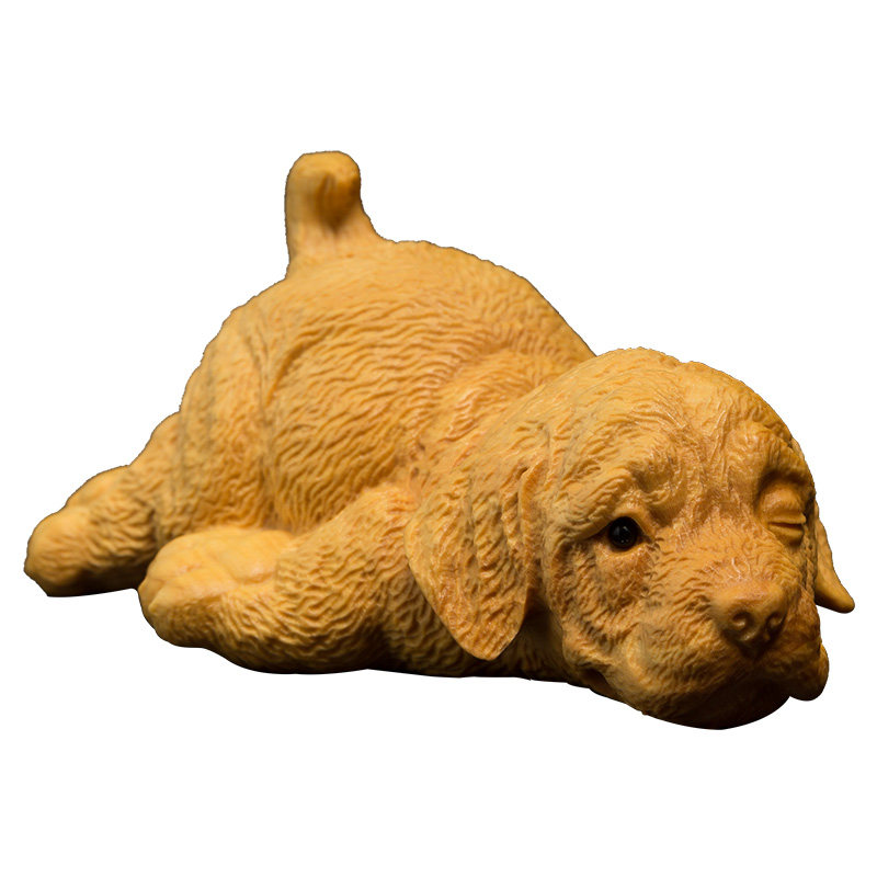 黄杨木雕创意实木手把雕刻工艺品生肖可爱动物木雕