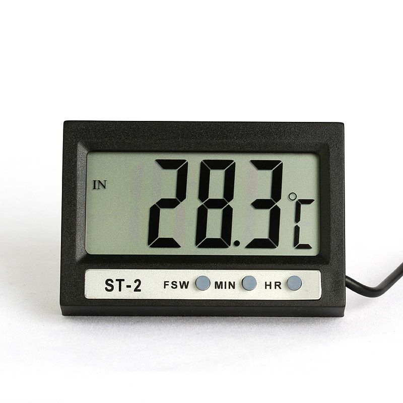 高精度数字显示lcd带时钟内外双温电子温度计st-2外置探头