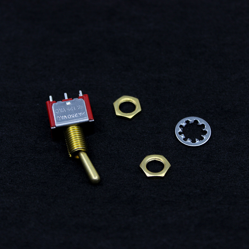 开关sucn迷你复古老式实心黄铜拨杆单双控12v220v摇臂开关