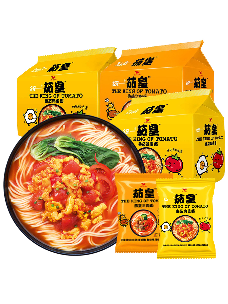 番茄统一茄皇鸡蛋牛肉面方便面泡面速食整箱宿舍冲泡方便面