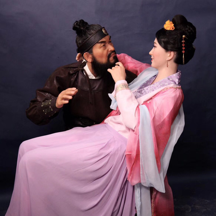 伉俪夫妻硅胶仿真人民俗纪念馆场景复原蜡像制作公司