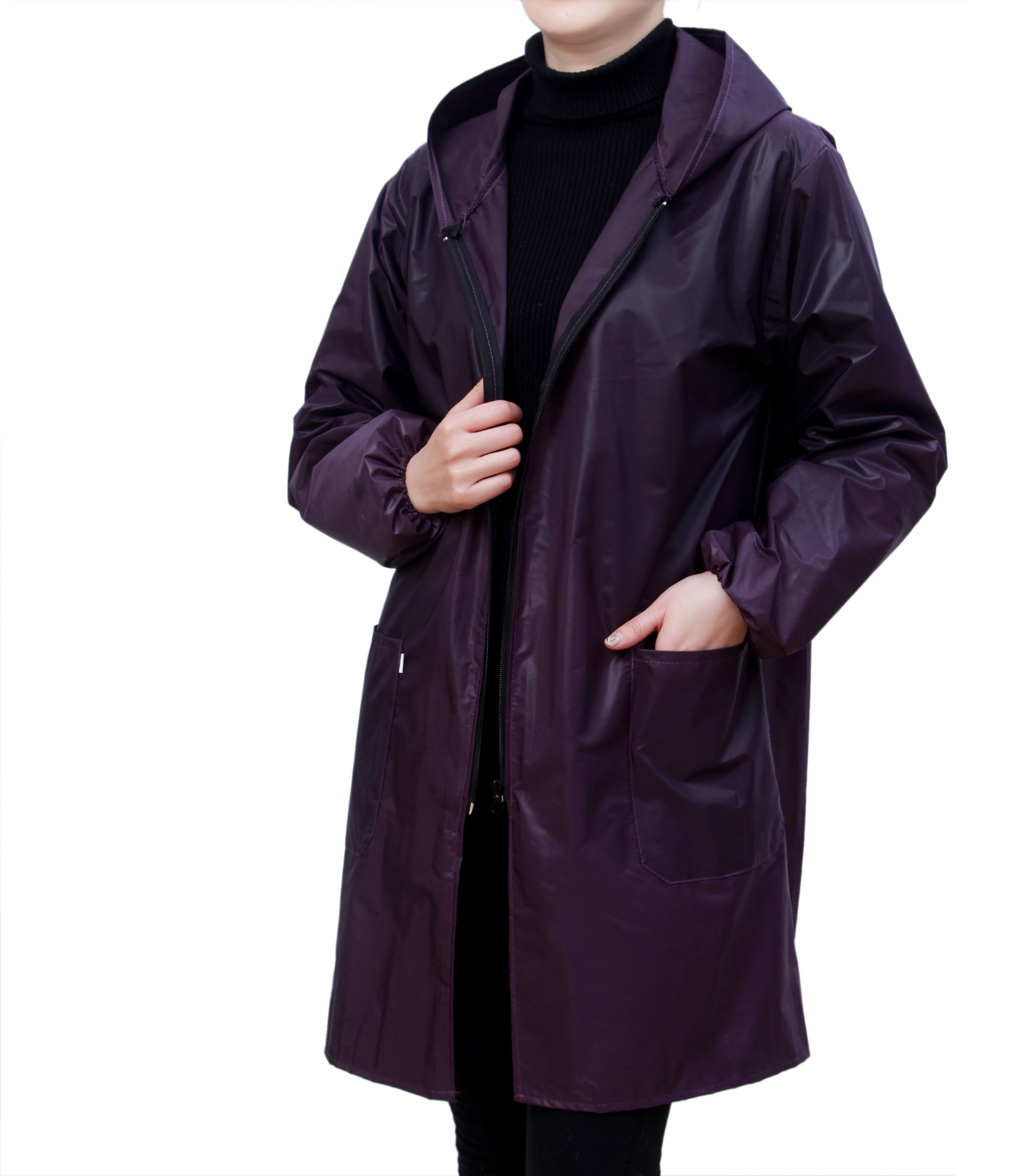 成人时尚防水污围裙女家用罩衣男工作服大人仓库搬运长袖长款护衣