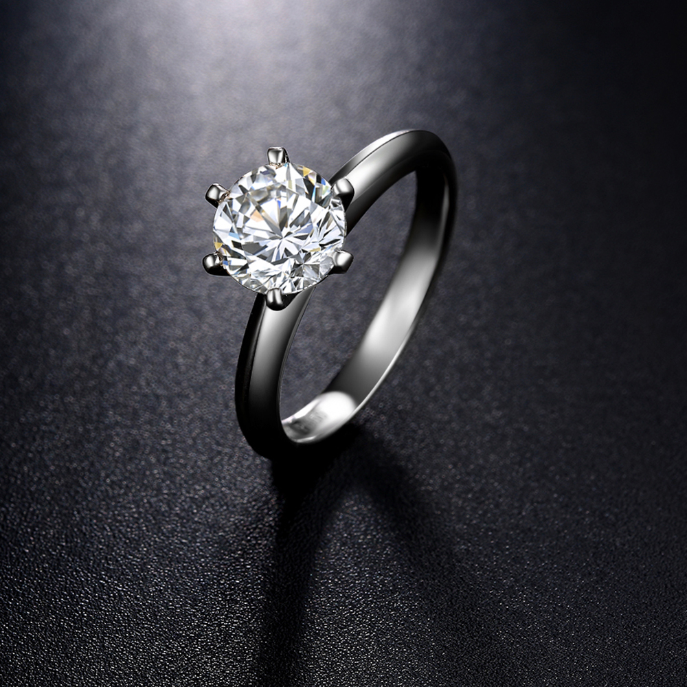 钻石18k石女经典六爪gia裸钻1克拉钻戒正品手饰