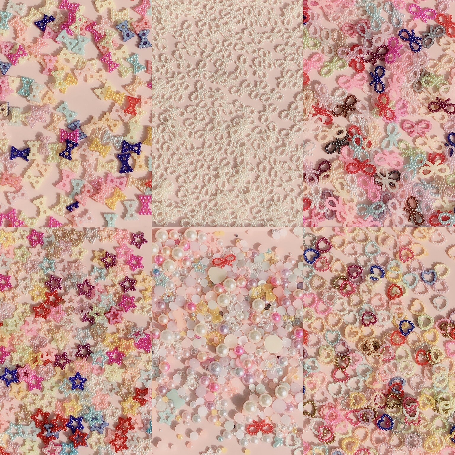 lolita造型妆白色小珍珠贴眼尾贴钻装饰品脸部贴饰蝴蝶结星星创意