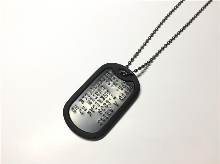 方形进口越战美军加厚铜质凹版身份牌狗士兵身份牌