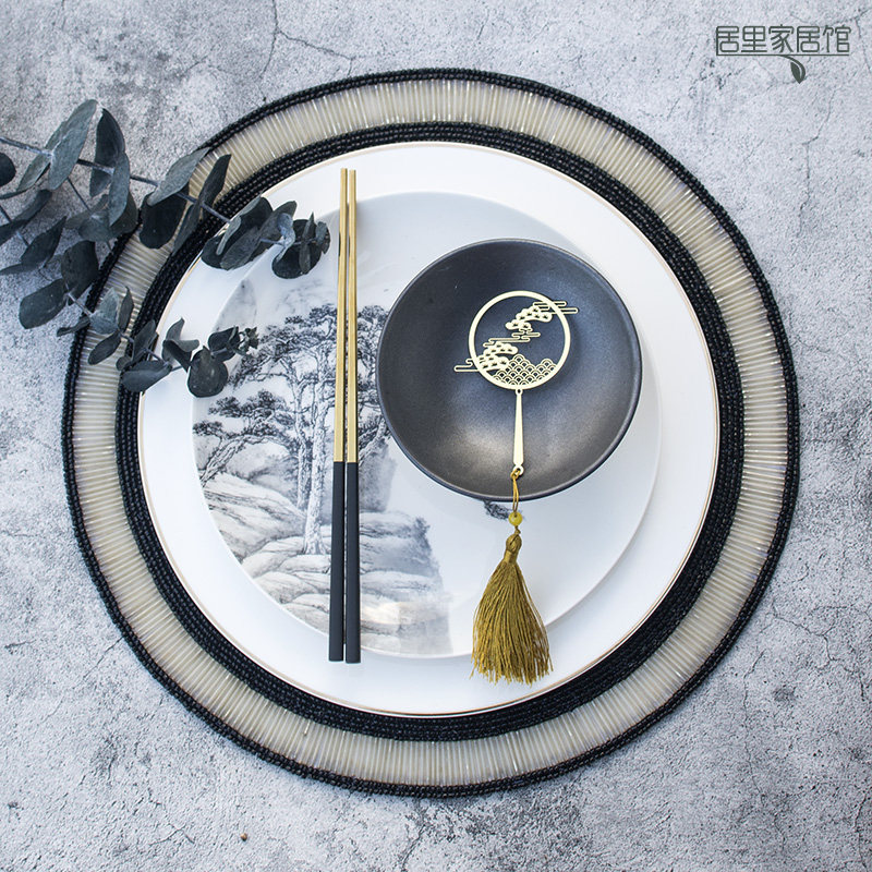 新中式现代装饰特色创意会所酒店餐盘风骨中国盘