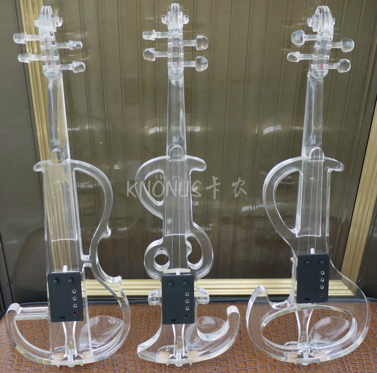 小提琴knonus乐器水晶有机透明电子led小提琴