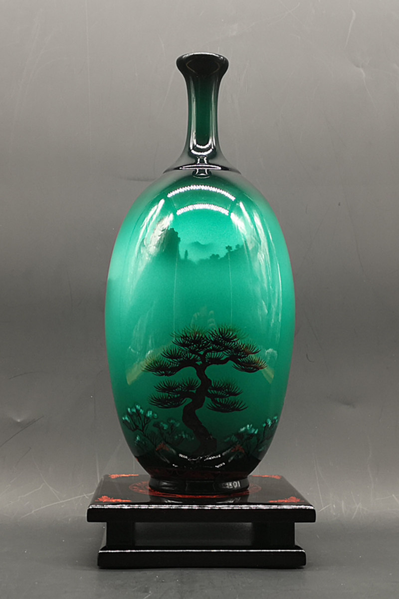 重庆城口山神漆器花瓶手工天然大漆艺木地方特色漆器