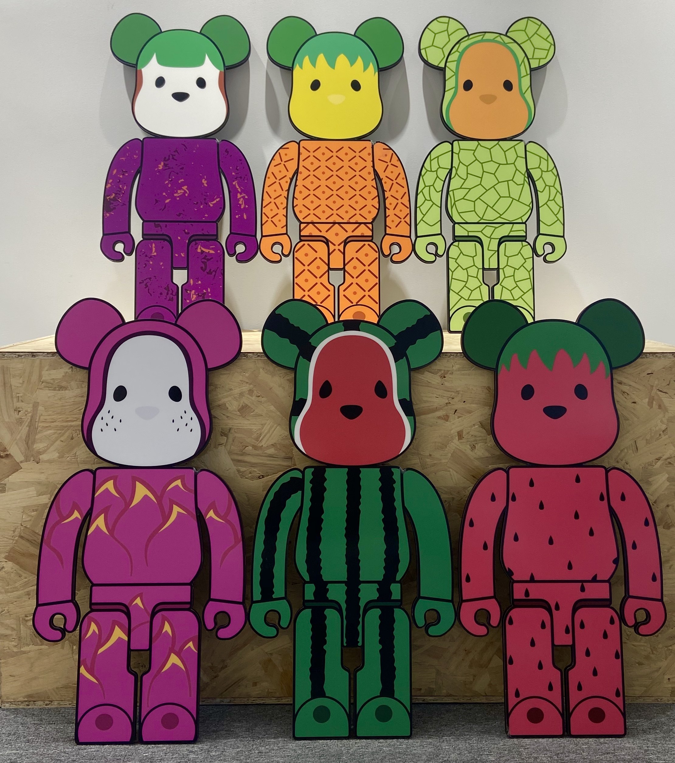 压扁积木熊bearbrick暴力熊木板画立体异形潮流扁平化现代装饰画