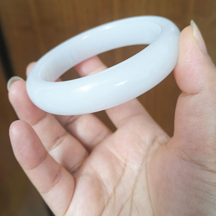 玉镯蓝田陕西玉正正品玉石手镯平安旗舰店白玉镯手饰