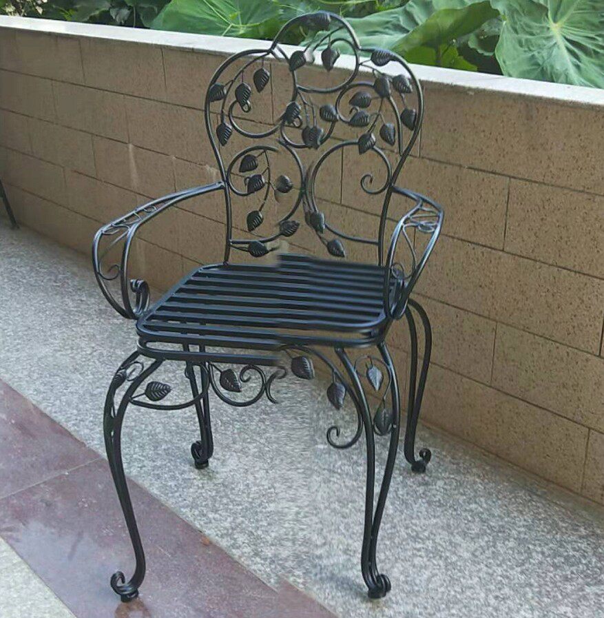 椅子美式欧式铁艺白色单人户外阳台沙发庭院沙发椅