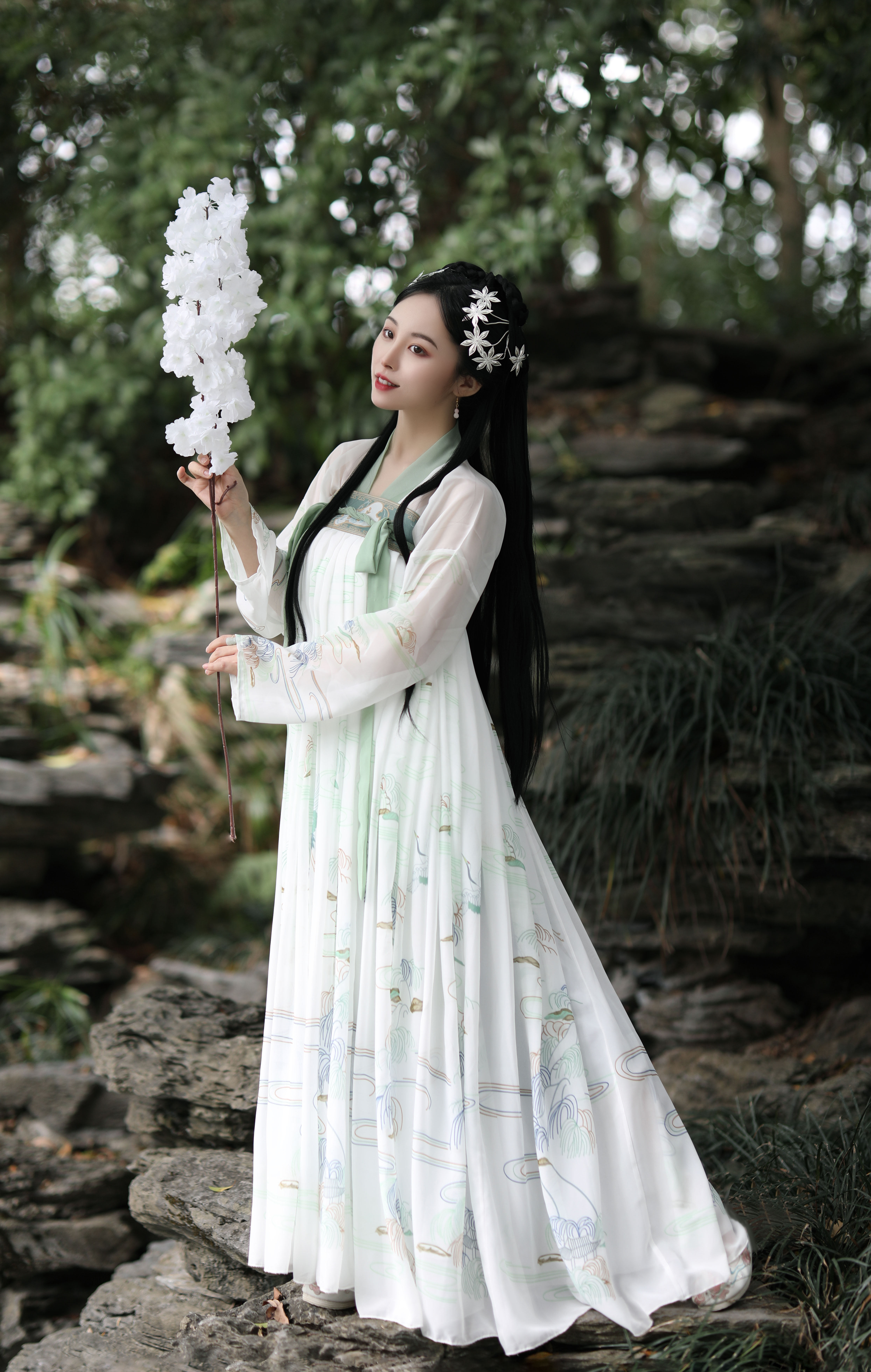 文鳐山海经系列交领大袖六米摆齐腰裙魏晋风汉风服饰鹤川同款日常