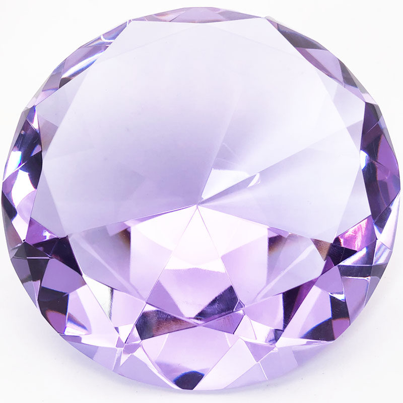 120mm紫水晶玻璃钻石摆件新房软装装饰品家居摆饰摆件